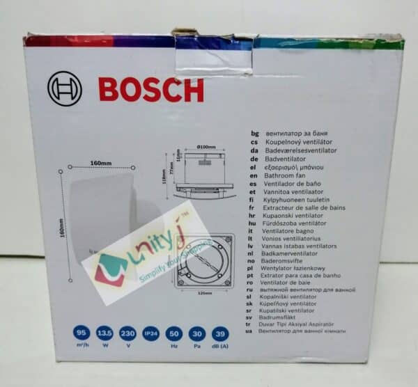 Unityj Uk Appliances Bosch Bathroom Extractor Fan 1500 W 100 1 740