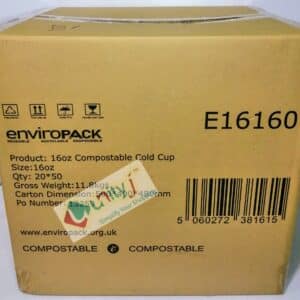Unityj Uk Business EnviroPACK E16160 16oz Compostable Cold Cup 1 133