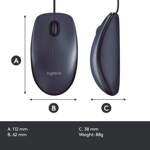 Unityj Uk Computers Logitech B100 Wired USB Mouse 7 1708