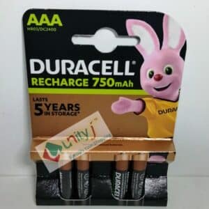 Unityj Uk Electronics Duracell AAA Rechargeable Batteries (Pack Of 4) 140