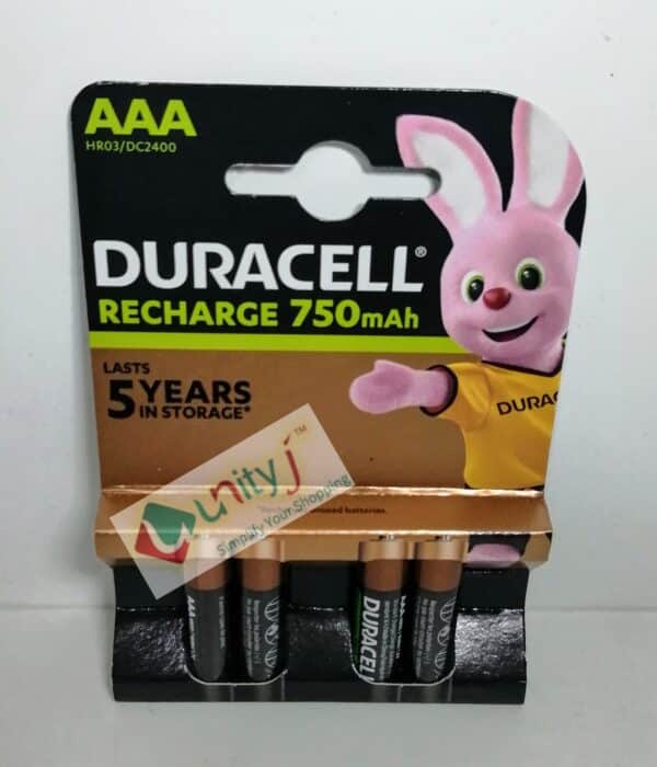 Unityj Uk Electronics Duracell AAA Rechargeable Batteries (Pack Of 4) 140