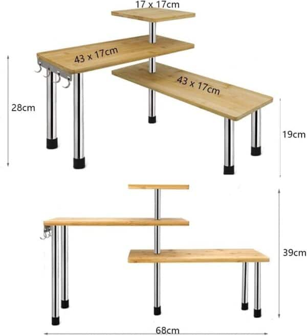 Unityj Uk Household MEQATS 3 Tier Storage Shelves 3 610