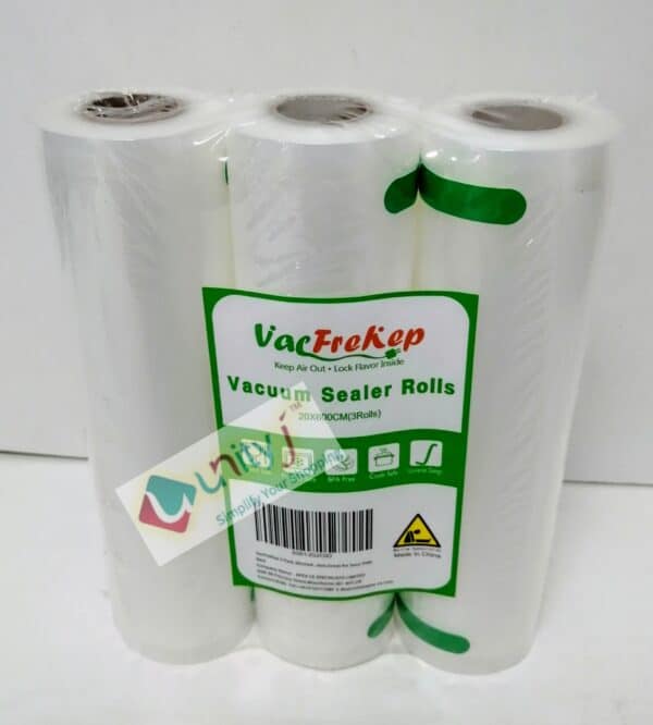 Unityj Uk Kitchen Appliances VacFreKep 3 Pack 20cmx6m Vacuum Sealer Bags 1938