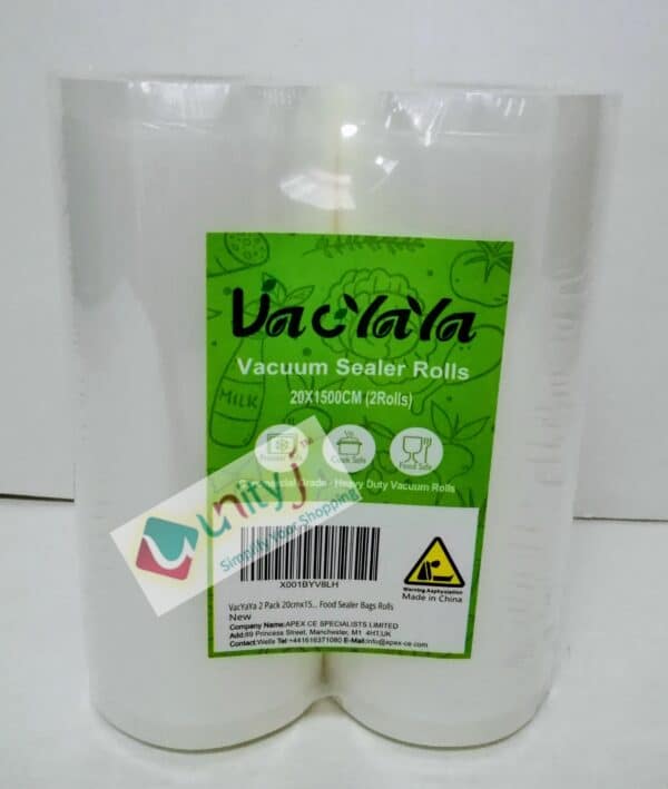Unityj Uk Kitchen Appliances VacYaYa 2 Pack 20x1500cm Rolls (Total 30m) 1936