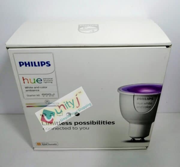 Unityj Uk Lighting Philips 3 Light Smart Bulb Starter Kit + Communication Bridge, White And Colour 1 145