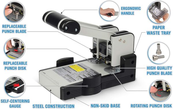 Unityj Uk Office Carl MFG Heavy Duty 2 Hole Punch 7 518