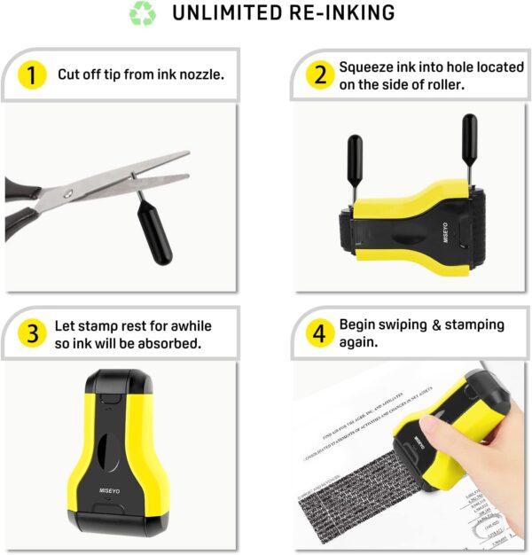 Unityj Uk Office Miseyo 2 In 1 Identity Theft Protection Roller Stamp 2 575