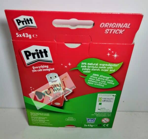Unityj Uk Office Pritt Glue Stick, Pack Of 5 1 545