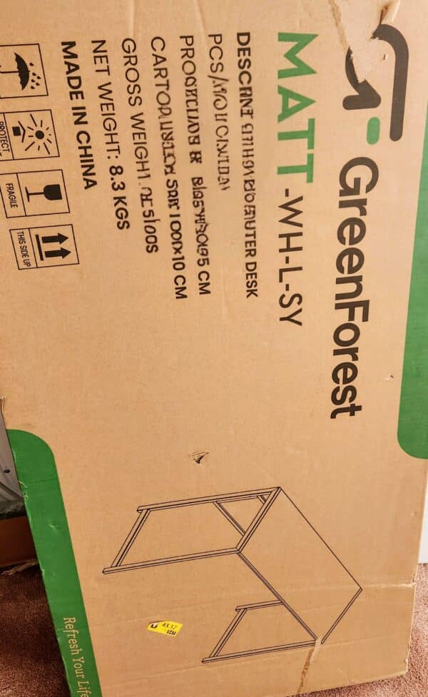 Unityj Uk Computers GreenForest Small Folding Desk No Assembly,100 Cm White 1897