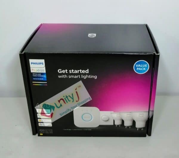 Unityj Uk Household Philips Hue Starter Kit 3 GU10 Smart Spotlights 629