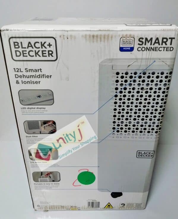Unityj Uk Appliances BLACK+DECKER BXEH60016GB 12L Smart Dehumidifier 4 861