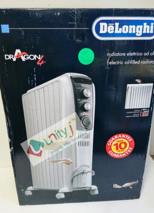 Unityj Uk Appliances De'Longhi Dragon 4 TRD40820T Oil Filled Radiator White 4 856