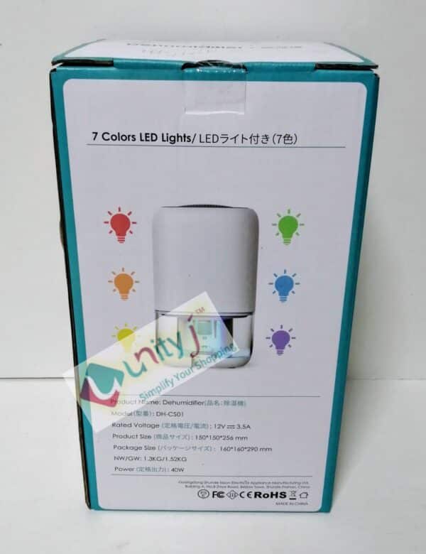 Unityj Uk Appliances MEQATS Dehumidifier 1000ml Small Dehumidifier 4 878