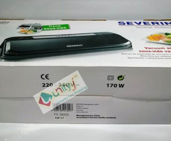 Unityj Uk Kitchen Appliances Severin Vacuum Bag Sealer With 170 W Of Power FS 3609, Black 3 2045