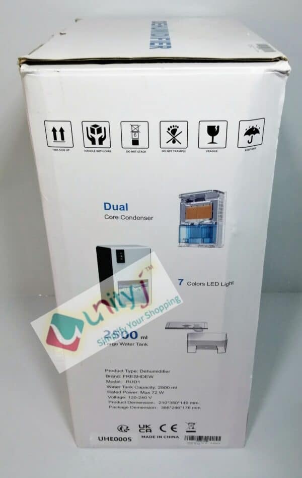 Unityj Uk Appliances MEQATS Portable Electric Dehumidifier 2500ml 1 960