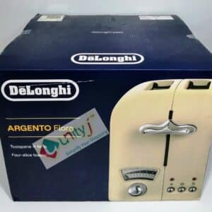 Unityj Uk Kitchen Appliances De'Longhi Argento Flora CT04.BG 4 Slice Toaster Beige 1a 2058