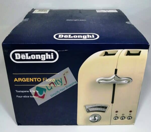 Unityj Uk Kitchen Appliances De'Longhi Argento Flora CT04.BG 4 Slice Toaster Beige 1a 2058