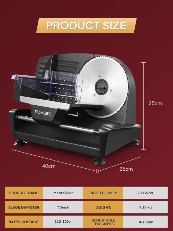 Unityj Uk Kitchen Appliances FOHERE Electric Meat Slicer 1 2077