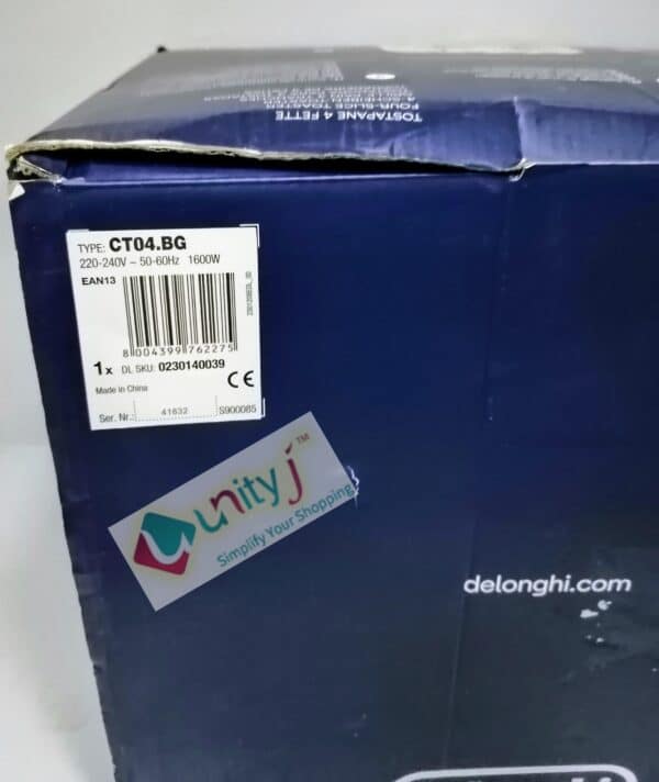 Unityj Uk Kitchen Appliances Like New De'Longhi 4 Slice Toaster Argento Flora CT04.BG 2 2087