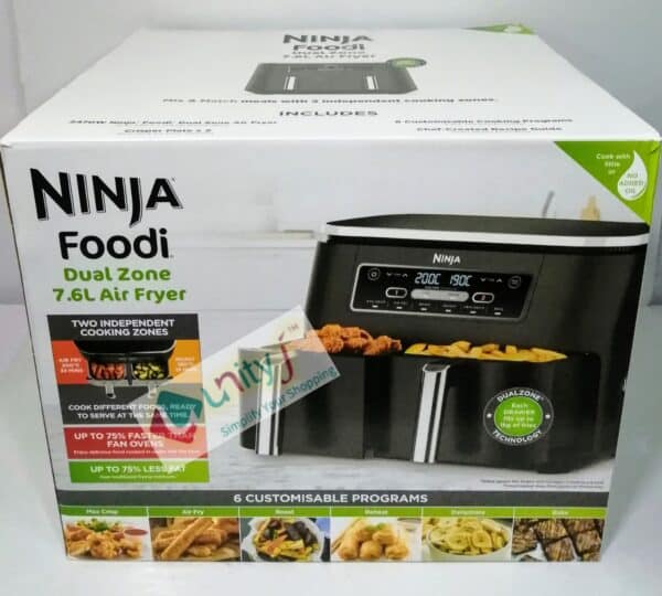 Unityj Uk Kitchen Appliances Ninja Dual Zone Digital Air Fryer AF300UK – 7.6L 1 2102