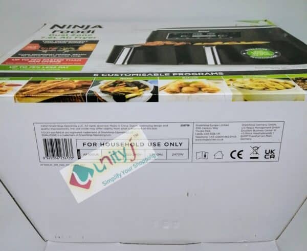 Unityj Uk Kitchen Appliances Ninja Dual Zone Digital Air Fryer AF300UK – 7.6L 3 2104