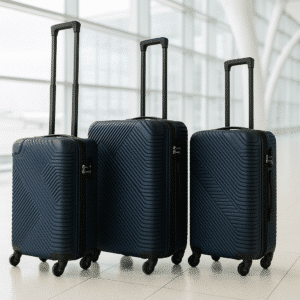 Unityj Uk Travel Neo 3 Piece Hard Shell Luggage Suitcase Blue MAIN 119